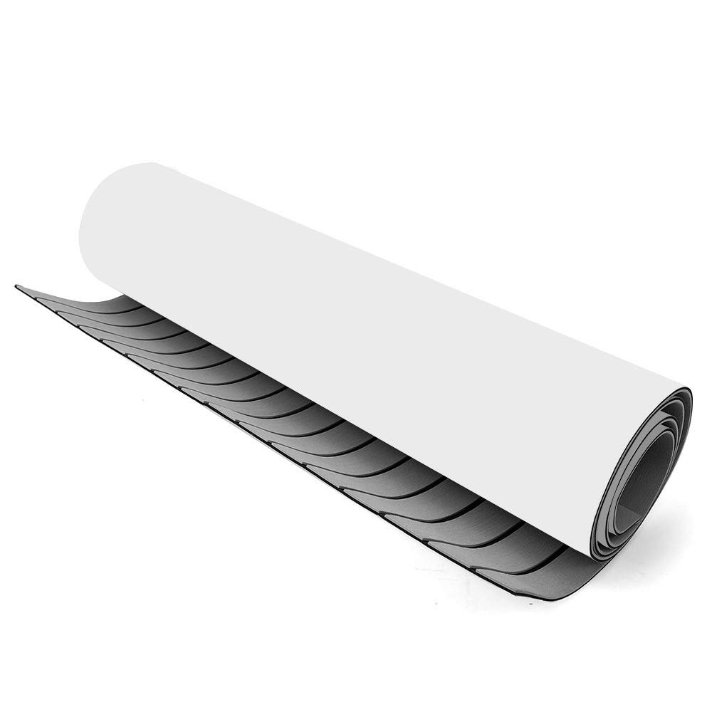 Boat Flooring EVA Foam Boat Decking Faux Teak Marine Flooring Boat Mat, Non-Slip Self-Adhesive Flooring Material, Marine Carpet for Motorboat RV Yacht Kayak Swimming Pool, Gray, 94.5''x 35.4''x 0.24''