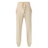 Daily Deals of The Day Prime Today Only Mens Travel Pants White Linen Pants Drawstring Elastic Waist Skinny-Fit Solid Loose Trousers Fashion Casual Double Pockets Pants Beige M view 3