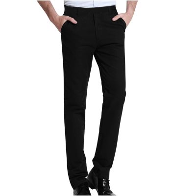 Sales Today Clearance Men Pants Stretch Slim Fit Slim Fit Dress Pants for Men Skinny Stretch Cotton Suit Pants Fashion Stylish Formal Business Solid Straight Legs Black M