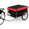 IRONMAX Bike Cargo Trailer, Folding Wagon Cart with 16'' Wheels & Waterproof Cover, Heavy Duty Bicycle Trailer Cargo Carrier w/Hitch, Bike Storage Cart for Hauling Groceries, Luggage, Tools view 1
