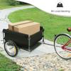 IRONMAX Bike Cargo Trailer, Folding Wagon Cart with 16'' Wheels & Waterproof Cover, Heavy Duty Bicycle Trailer Cargo Carrier w/Hitch, Bike Storage Cart for Hauling Groceries, Luggage, Tools view 3