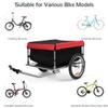 IRONMAX Bike Cargo Trailer, Folding Wagon Cart with 16'' Wheels & Waterproof Cover, Heavy Duty Bicycle Trailer Cargo Carrier w/Hitch, Bike Storage Cart for Hauling Groceries, Luggage, Tools view 4