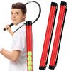 Lenwen 2 Pack Tennis Ball Tube Pickup, Fits 15 Tennis Ball with Shoulder Strap, Lightweight Collector Holder Picker Grabber Retriever Tube Carrier for Players, Coaches & Instructors(Rose Red) view 1