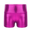 Agoky Kids Girls Shiny Metallic Hip Hop Jazz Dance Shorts Gymnastics Workout Yoga Booty Shorts Sports Bottoms Dancewear Rose 14 Years view 1