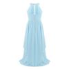 Alvivi Big Girls Halter-Neck Floral Lace Junior Bridesmaid Romper Dress Wedding Party Ball Prom Evening Long Gowns Light Blue B 8 Years view 2