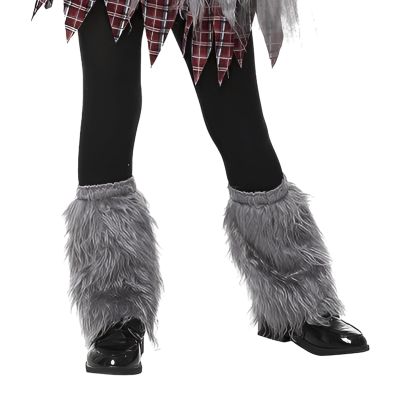 JIAHG Halloween Faux Fur Werewolf Costume Leg Warmers Shoe Covers Shawl for Boys Girls Cosplay Fancy Party Accessories