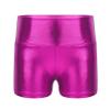Agoky Kids Girls Shiny Metallic Hip Hop Jazz Dance Shorts Gymnastics Workout Yoga Booty Shorts Sports Bottoms Dancewear Rose 12 Years view 1