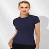Loovoo Womans Basic Tops Crop Baby Tee Hiking Tennis Golf T-Shirts Tight Fitted Running 2 Packs Sets Seamless Quick Dry Clothes view 2