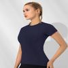 Loovoo Womans Basic Tops Crop Baby Tee Hiking Tennis Golf T-Shirts Tight Fitted Running 2 Packs Sets Seamless Quick Dry Clothes view 3