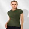 Loovoo Womans Basic Tops Crop Baby Tee Hiking Tennis Golf T-Shirts Tight Fitted Running Scrub Sets Seamless Quick Dry Clothes view 2