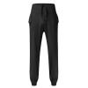 Tactical Pants for Man White Linen Pants Drawstring Elastic Waist Skinny-Fit Solid Loose Trousers Fashion Casual Double Pockets Pants Black M view 3