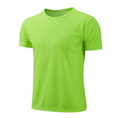 dPois Boys' Short Sleeve T-Shirt Quick Dry Swim Shirts UV Rash Vest Active Athletic Performance Gym Shirts Fluorescent Green 14-16 Years