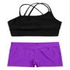 Loodgao Kids Girls 2 Piece Dance Outfits Gymnastics Crop Top with Booty Shorts Sport Tracksuit Swimsuit Clothing Purple#b 5-6 view 3