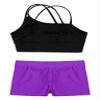 Loodgao Kids Girls 2 Piece Dance Outfits Gymnastics Crop Top with Booty Shorts Sport Tracksuit Swimsuit Clothing Purple#b 5-6 view 4