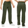 Toomett Women's Hiking Pants Safari Quick Dry UPF 50 Travel Golf Pants Lightweight Camping Work Cargo Pants Zipper Pockets,6608,Army,XL view 2