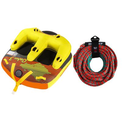 Swonder Oahu3 Towable Tube 1-3 Rider and 60FT Tow Rope for Tubing Bundle