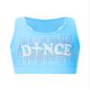 Loodgao Kids Girls Dance Crop Top T-Shirt Athletic Sports Bra Sleeveless Ballet Gymnastics Tank Tops LightBlue 12 Years view 1