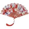 ZUMAHA Portable Rose Pattern Hand Fan, Portable Japanese Folding Fan, Chinese Fan for Dancing/Cosplay/Wedding/Party Props Decoration Cool view 1