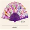 ZUMAHA Portable Rose Pattern Hand Fan, Portable Japanese Folding Fan, Chinese Fan for Dancing/Cosplay/Wedding/Party Props Decoration Cool view 2