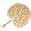 ZUMAHA Portable Hand-woven Hand Fan, Chinese Style Classical Handmade Fan, Traditional Straw Old-Fashioned Long Handheld Fan 27.5 * 25CM Cool view 1