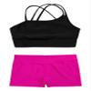 Loodgao Kids Girls 2 Piece Dance Outfits Gymnastics Crop Top with Booty Shorts Sport Tracksuit Swimsuit Clothing Rose#b 10-12 view 3