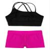Loodgao Kids Girls 2 Piece Dance Outfits Gymnastics Crop Top with Booty Shorts Sport Tracksuit Swimsuit Clothing Rose#b 10-12 view 4