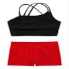 Loodgao Kids Girls 2 Piece Dance Outfits Gymnastics Crop Top with Booty Shorts Sport Tracksuit Swimsuit Clothing Red#b 8-10 view 3