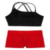 Loodgao Kids Girls 2 Piece Dance Outfits Gymnastics Crop Top with Booty Shorts Sport Tracksuit Swimsuit Clothing Red#b 8-10 view 4