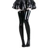 QinCiao Women's Thigh High Socks Halloween Cosplay Socks Over Knee Socks Leather Long Stockings Black One Size