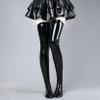 QinCiao Women's Thigh High Socks Halloween Cosplay Socks Over Knee Socks Leather Long Stockings Black One Size view 3