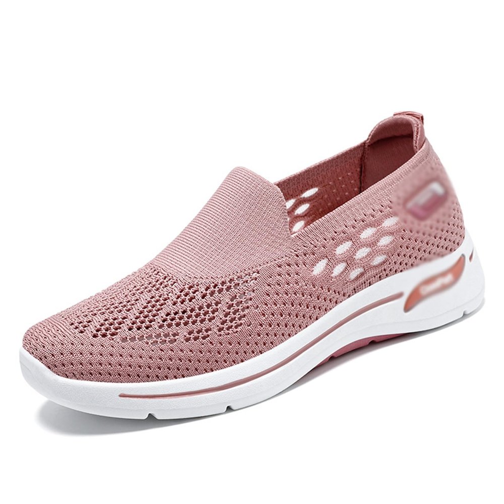 DHAEY Womens Casual Shoes Lightweight Soft Casual Sneakers Light Weight Breathable Comfortable Casual Fashion Sneaker Walking Shoes (Color : Pink, Size : 9.5)