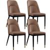 Kitchen Dining Room Furniture Chairs Dining Chairs Set of 4 Faux Matte PU Leather Kitchen Living Room Accent Chairs with Upholstered Back and Cushion Carbon Steel Frame (Color : Skin Color) view 1