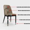 Kitchen Dining Room Furniture Chairs Dining Chairs Set of 4 Faux Matte PU Leather Kitchen Living Room Accent Chairs with Upholstered Back and Cushion Carbon Steel Frame (Color : Skin Color) view 4