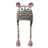 BOMHCS Hippo Earflap Beanie Halloween Funny Animal Eyes Ears Braid Earmuff Hats, Grey, Small view 1