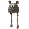 BOMHCS Hippo Earflap Beanie Halloween Funny Animal Eyes Ears Braid Earmuff Hats, Grey, Small view 2