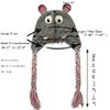 BOMHCS Hippo Earflap Beanie Halloween Funny Animal Eyes Ears Braid Earmuff Hats, Grey, Small view 3