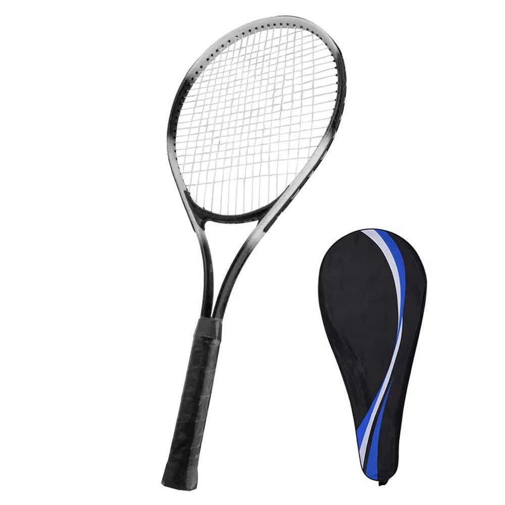 27 Inch Adult Professional Tennis Racket with Wind Frame Comfortable Grip Lightweight Tennis Racquet with Carry Bag for Beginner Training Players Single Black