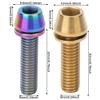 Bicycle Stem Bolts, 3PCS M5/M6x20 Titanium Alloy Fixing Screws for Mountain Bike Brake Caliper Bicycles Mtb Riding Accessories(M5*20 Gold) view 2