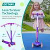 Gotrax KS1 Kids Kick Scooter, LED Lighted Wheels and 3 Adjustable Height Handlebars, Lean-to-Steer & Widen Anti-Slip Deck, 3 Wheel Scooter for Boys & Girls Ages 2-8 and up to 110 Lbs view 4