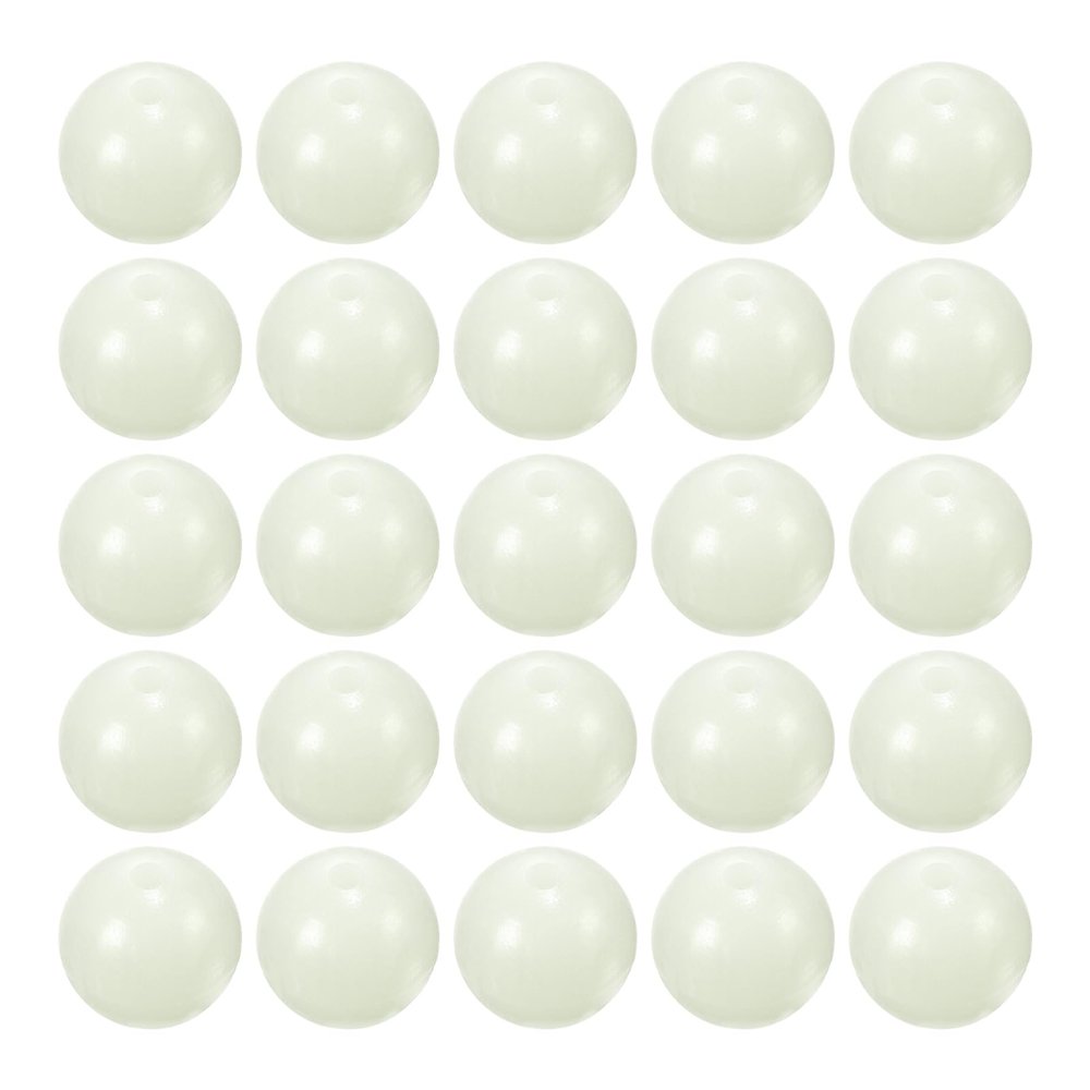 M METERXITY 200 Pcs Glow Fishing Beads - Plastic Luminous Round Bait Egg Lure Rigs Apply to Outdoor Tackle Tool (10mm, White)