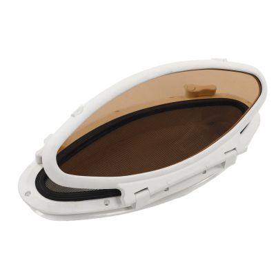 470x210mm Inward Opening Oval Porthole Anti Portlight with Screen Switch Handle for Yacht Ships Boat RV Porthole Porthole Oval Opening Portlight Window Mar