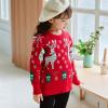 Christmas Cartoon Prints Sweater Toddler Children Boys Girls' Knitted Long Sleeve Pullover Crewneck Warm Sweater (Red, 9-10 Years) view 2