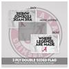 AGAS Alabama Collegiate Plastic Swirler Flag - 12x18 Inch | Where Legends Are Made White Logo | Double Layered 2 Ply Nylon | Built-in Plastic Swirler Handle Bar | Double Stitched Corners & Double Folded Ends | Reads Correctly on Both Sides view 2