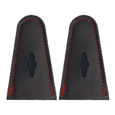 VGEBY Longbow Bow Tip Protector, 1Pair Recurve Bow Tip Protector Leather Bow Tip Guard for Outdoor Recurve Bow (Black)