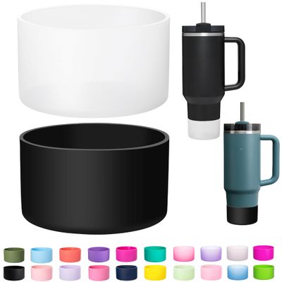 2-Pack Silicone Boot for Stanley 30oz 40oz Cup, Boots for Stanley Cup Accessories 40 oz, Non-Slip Tumbler Bottom Protector Cover, Noise Reduction Protective Sleeve for Quencher H2.0 / IceFlow 30 20oz