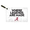 AGAS Alabama Collegiate Plastic Swirler Flag - 12x18 Inch | Where Legends Are Made White Logo | Double Layered 2 Ply Polyester | Built-in Plastic Swirler Handle Bar | Double Stitched Corners & Double Folded Ends | Reads Correctly on Both Sides view 1