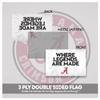 AGAS Alabama Collegiate Plastic Swirler Flag - 12x18 Inch | Where Legends Are Made White Logo | Double Layered 2 Ply Polyester | Built-in Plastic Swirler Handle Bar | Double Stitched Corners & Double Folded Ends | Reads Correctly on Both Sides view 2