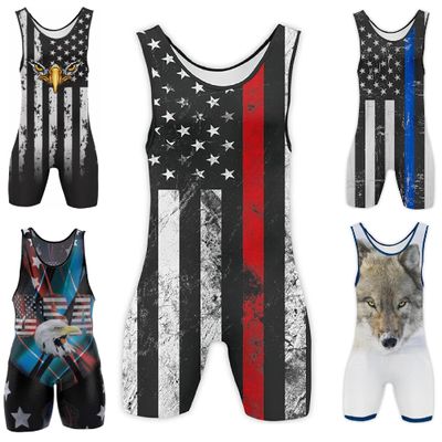 4 Time All American Sublimated Wrestling Singlet Stitched & Durable Mens Singlet Singlet for Wrestling, MMA & Powerlifting Wrestling Singlet Youth Boys (Firefighter, M 121-155 lbs.)