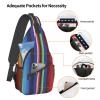 Limkoo Men'S Crossbody Sling Backpack Mexican Serape Blanket Stripes Chest Bags Casual Sport Travel Hiking Daypack view 4
