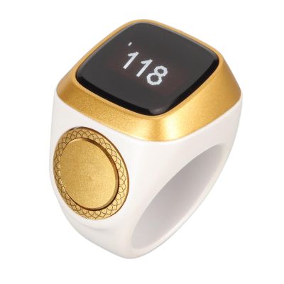 Bluetooth Finger, 18mm BT Smart Counter with 0.49in Digital Display Electronic Counter Rechargeable Intelligent Step Counting Finger with Vibration Reminder (White)
